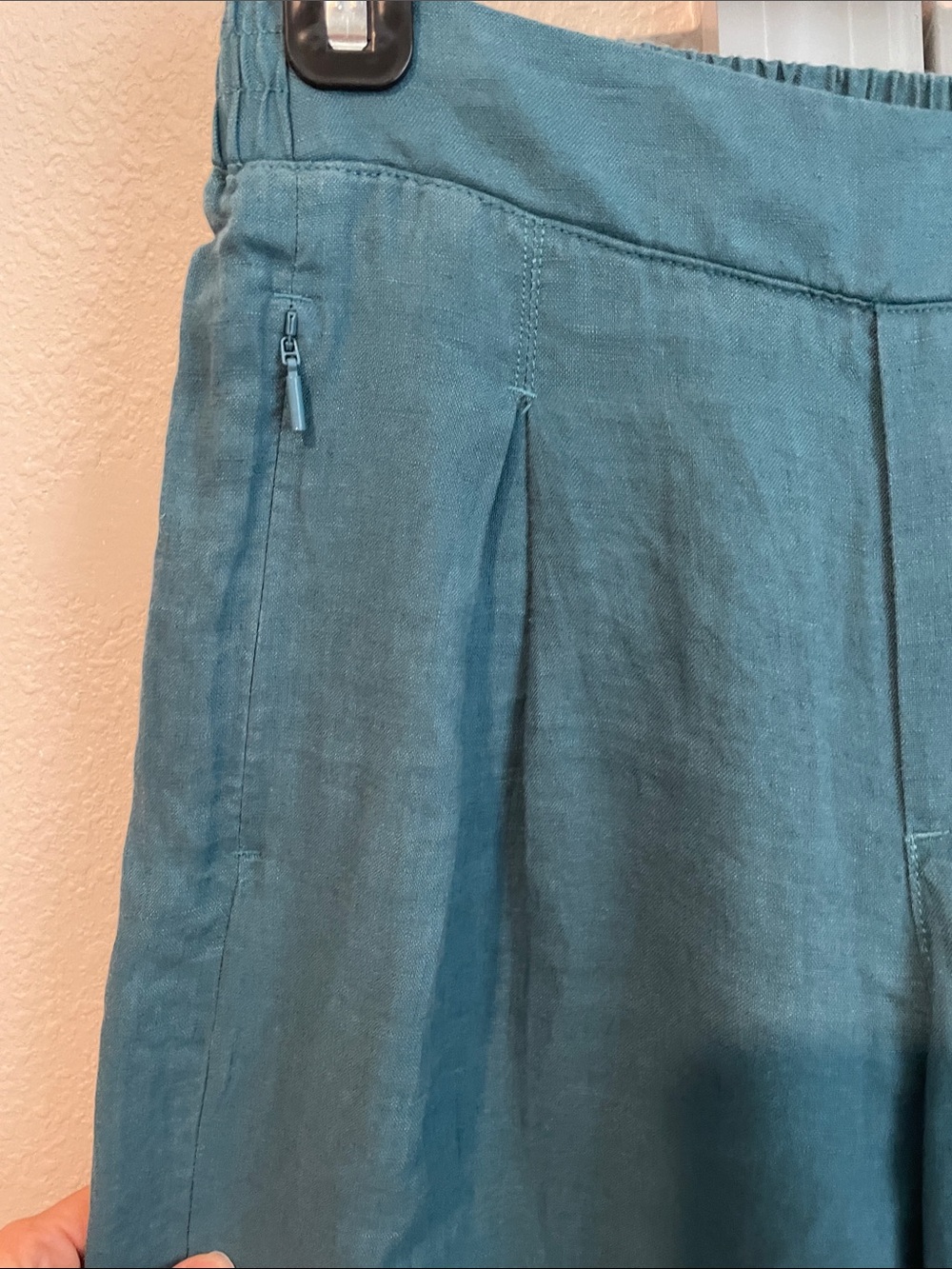 Athleta Teal Wide-Leg Linen Pants - Picture 5 of 7
